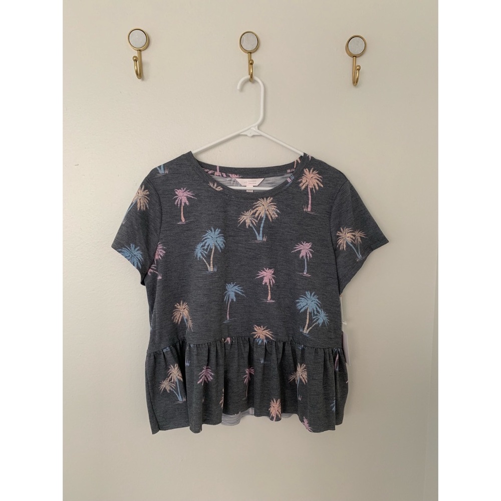 NWT‎ • LC Lauren Conrad Palm Tree Print Peplum